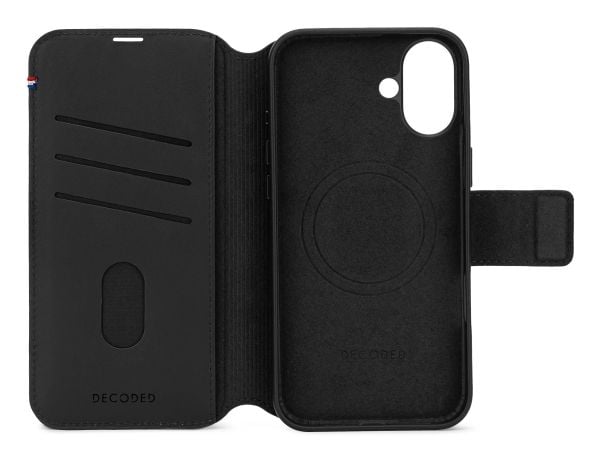Decoded Leather Detachable Wallet, Lommebok-etui, Apple, iPhone 16, 15,5 cm (6.1"), Svart