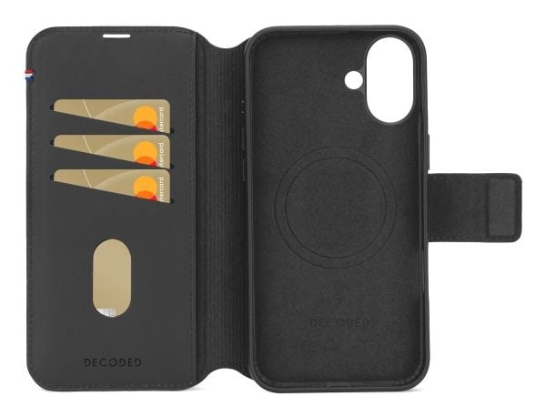 Decoded Leather Detachable Wallet, Lommebok-etui, Apple, iPhone 16, 15,5 cm (6.1"), Svart