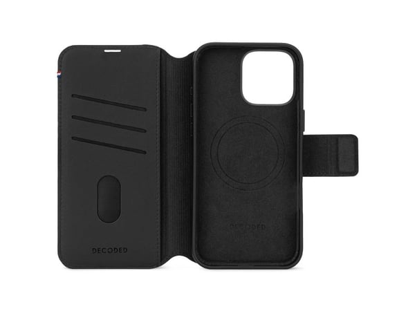Decoded Leather Detachable Wallet, Lommebok-etui, Apple, iPhone 16 Pro Max, 17,5 cm (6.9"), Svart