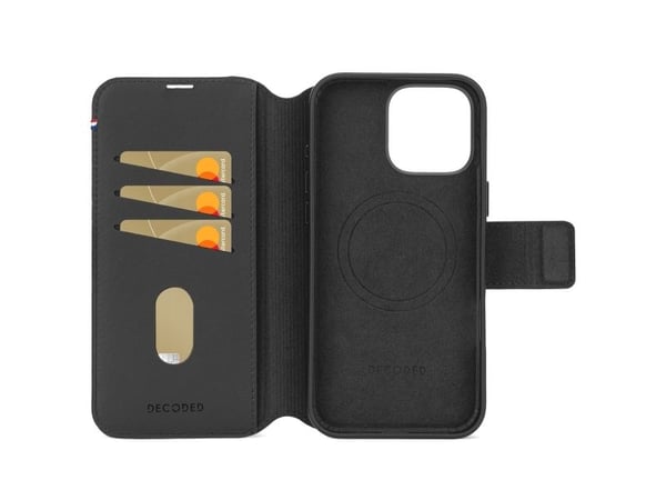 Decoded Leather Detachable Wallet, Lommebok-etui, Apple, iPhone 16 Pro Max, 17,5 cm (6.9"), Svart