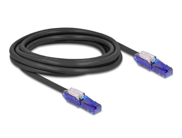 Delock - Nettverkskabel - RJ-45 (hann) 90° up-rotating to 90° down-rotating til RJ-45 (hann) 90° up-rotating to 90° down-rotating - 3 m - 6 mm - UT...