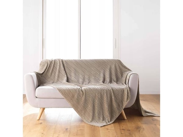 Douceur d`Interieur sengeteppe/pledd med preget mønster ARYA 180 x 220 cm