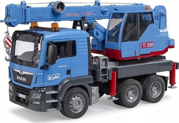 BRUDER MAN TGS Kran-LKW, Nosturiauto, 4 vuotta, Synteettinen ABS, Sininen