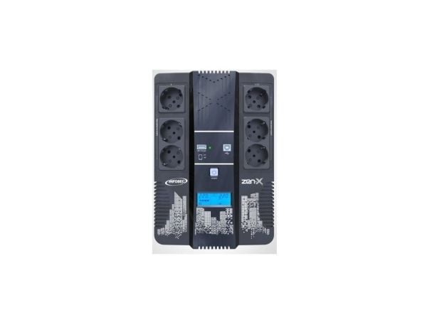 INFOSEC Zen-X - UPS - AC 220/230/240 V - 800 VA - enkeltfase - USB - utgangskontakter: 6