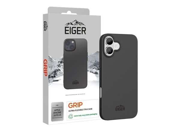 EIGER EGCA00614, Suojus, Apple, iPhone 16 Plus, 17 cm (6.7"), musta