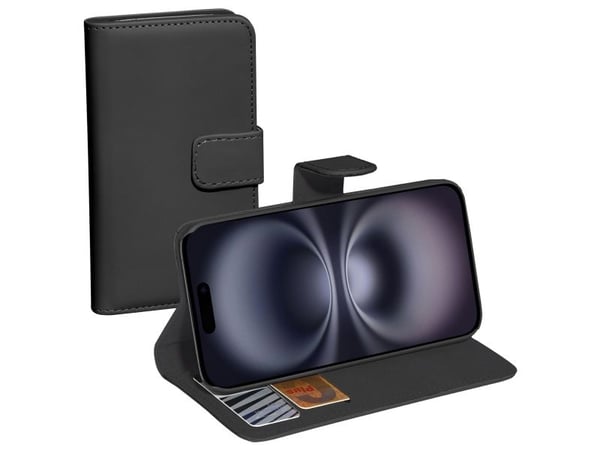 PEDEA 50160985, Lommebok-etui, Apple, iPhone 16, 15,5 cm (6.1"), Svart