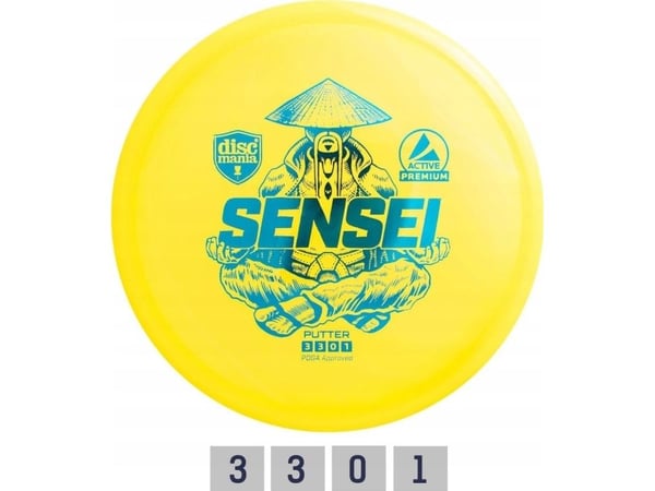 Discgolf DISCMANIA Putter SENSEI Active Premium Gul 3/3/0/1 Discgolf DISCMANIA Putter SENSEI Active Premium Gul 3/3/0/1