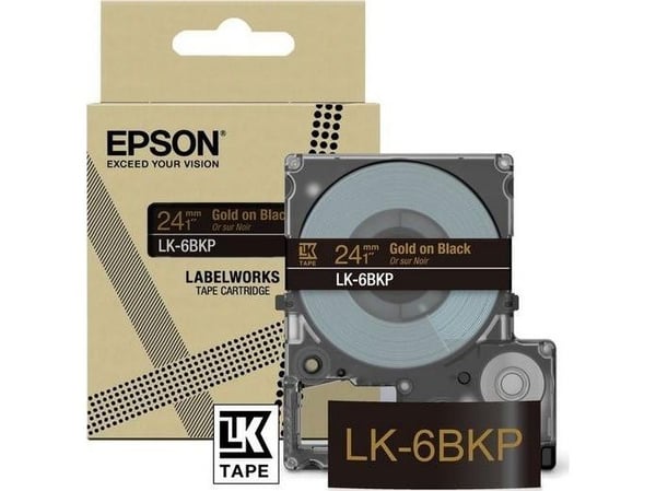Epson LabelWorks LK-6BKP - Metallic - Schwarz/Gold - Rolle (2,4 cm) ( C53S672096 )
