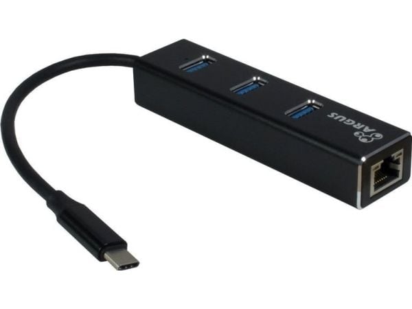 Argus IT-410 - Hubb - 3 x SuperSpeed USB 3.0 + 1 x 10/100/1000 - skrivbordsmodell