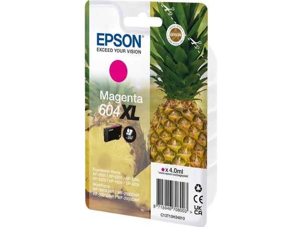 Epson 604XL Singlepack - 4 ml - XL - magenta - original - blære med RF/lyd-alarm - blekkpatron - for Expression Home XP-2200, 2205, 3200, 3205, 420...