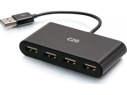C2G 4-porttinen USB-A-keskitin - Keskitin - 4 x USB 2.0 - pöytätietokoneet