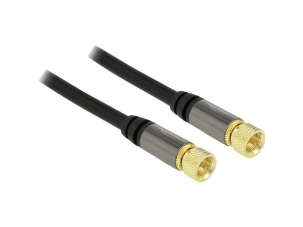 Delock - RF-kabel - F-kopling hann til F-kopling hann - 5 m - 85 dB - svart
