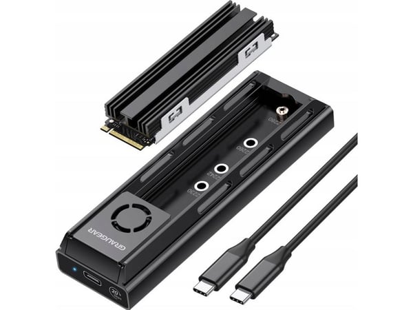 GrauGear GG 18112 dokkingstasjon M.2 NVMe/NGFF 20 mm kjøler USB 3.0 (G-M205-20G-F) m.2 SATA