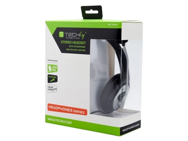 TECHly ICC SH-555TY - Hodesett - on-ear - kablet - 3,5 mm jakk - svart