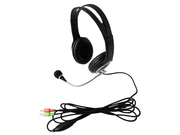 TECHly ICC SH-555TY - Hodesett - on-ear - kablet - 3,5 mm jakk - svart