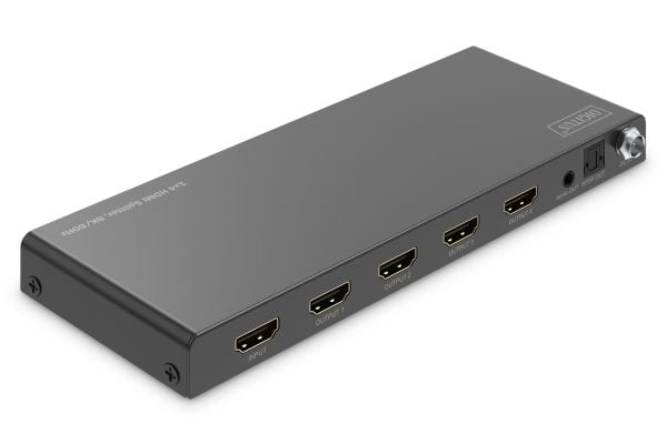 Digitus DS-55340, HDMI, 4x HDMI, 7680 x 4320 piksler, sortering, metall, 8K Ultra HD