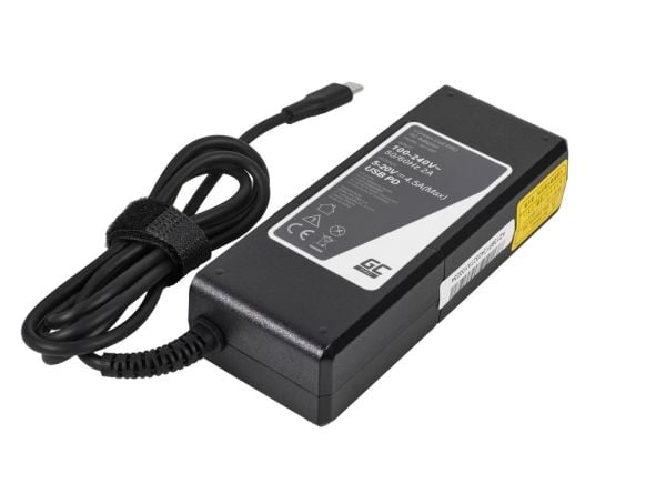 Green Cell PRO USB-C 90W lader for bærbare datamaskiner, nettbrett og telefoner