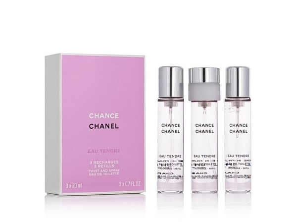Chanel Chance Eau Tendre Giftset - Dame - 60 ml (3x Edt Spray Refill 20Ml - Twist and Spray)