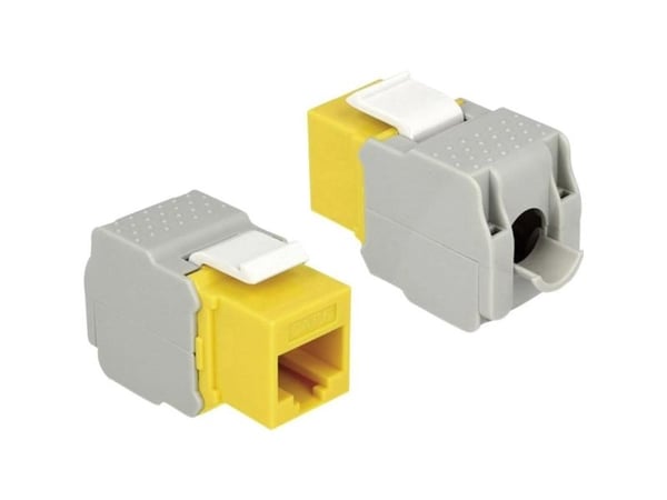 Delock Keystone-moduuli - Modulaarinen lisälaite - CAT 6 - UTP - RJ-45 - keltainen