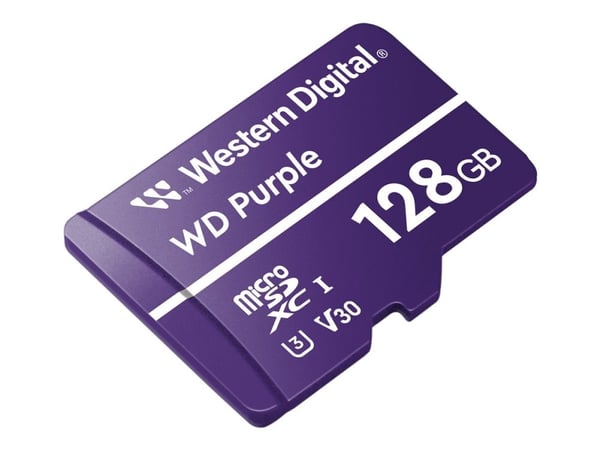 Western Digital Purple, 128 GB, MicroSDXC, 100 MB/s, 60 MB/s, Class 3 (U3), V30