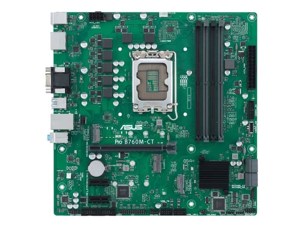 ASUS Pro B760M-CT-CSM - Hovedkort - micro ATX - LGA1700-sokkel - B760 Chipset - USB 3.2 Gen 1, USB-C 3.2 Gen 1 - Gigabit LAN - innbygd grafikk (CPU...