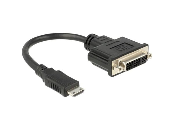 Delock - Videoadapteri - 19 pin mini HDMI Type C han til DVI-I hun - 20 cm - lajittelu