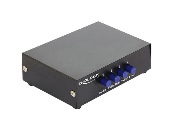 Delock Switch Audio / Video 4 port manual bidirectional - Video/audio switch - 4 x kombinasjons-video/lyd - stasjonær
