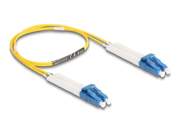 Delock - Nettverkskabel - LC-enkeltmodus (hann) vinklet til LC-enkeltmodus (hann) vinklet - 0.5 m - fiberoptisk - dupleks - 9 / 125 micron - OS2 - ...