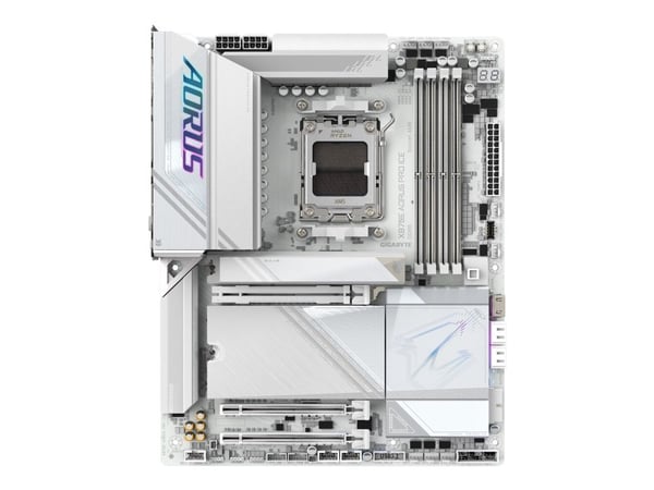 AORUS X870E PRO ICE - Hovedkort - ATX - Socket AM5 - AMD X870E Chipset - USB-C 3.2 Gen 2x2, USB4, USB 3.2 Gen 1, USB 3.2 Gen 2 - 2.5 Gigabit LAN, B...