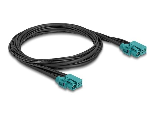 Delock - Kabelsele - 2-stiftsstrøm, HDMTD Z til 2-stiftsstrøm, HDMTD Z - 1 m - RAL 5021, vannblå