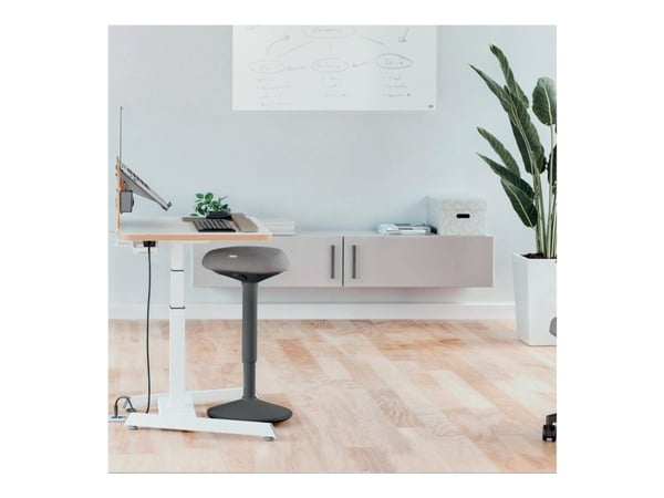 Leitz Ergo Active - Stående skrivebordsstol - ergonomisk - triangulær - roterende - 100 % resirkulert stoff - mørk grå