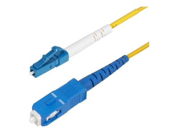 Startech 5m (16.4ft) LC to SC (UPC) OS2 Single Mode Fiber Cable - Koblingskabel - LC/UPC-enkeltmodus (hann) til SC/UPC-enkeltmodus (hann) - 5 m - 5...