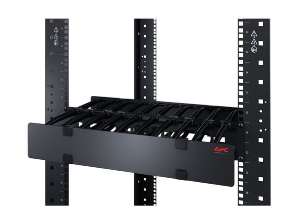 APC Horizontal Cable Manager Single-Sided with Cover - Kabelhållarsats för rack - svart - 1U - 19" - TAA-kompatibel - för P/N: SMTL2K2RM2UCL, SMTL2...