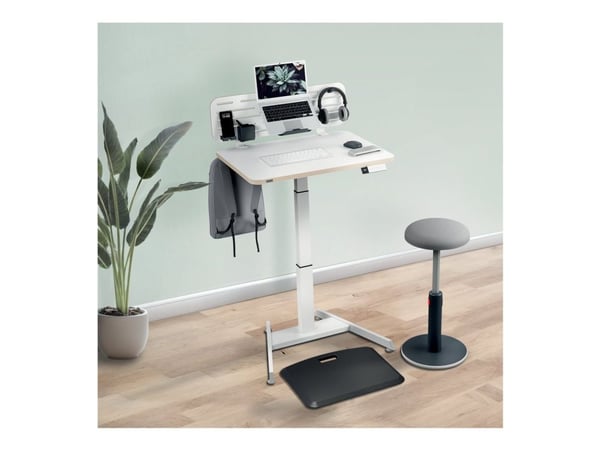 Leitz Ergo Pegboard organiseringstavle til skrivebordet med laptop holder, 80x25 cm hvid
