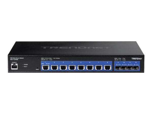 TRENDnet TEG 7124WS - Switch - smart - 8 x 10GBase-T + 4 x 10 Gigabit SFP+ - rackmonterbar - TAA-samsvar