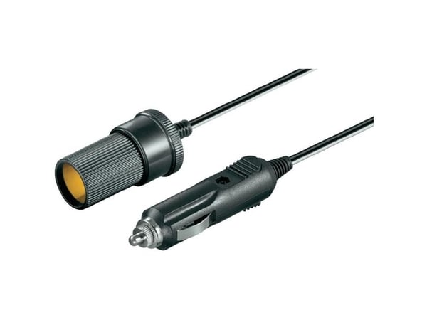 Goobay 11425, Strømutvidelse, Sort, Sigarettlighter, 2 m, 12 V, 2,5 A