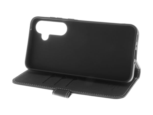 Insmat Exclusive - Baksidedeksel for mobiltelefon - ekte skinn, kartong+papir+aluminiumsfolie, termoplast-polyuretan (TPU), bomullssting - svart - ...