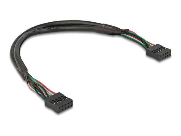 Delock-kabel USB 2.0 header-kontakt 2,54 mm 10 pins til USB 2.0 header-kontakt 2,54 mm 10 pins 25 cm