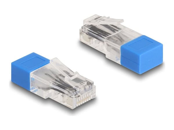 Delock - Nettverkskontakt - RJ-45 (hann) - 120 ohm motstand - blå