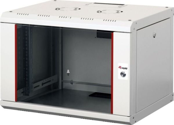Equip EPM-07-6045-G-CBAA, Veggmonterbar hylle, 7U, Nøkkellås, Rack skinner, 14,5 kg, Lysegrå