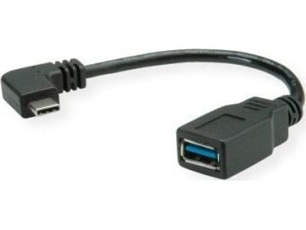 ROLINE 11.02.9031, 0,15 m, USB A, USB C, USB 3.2 Gen 1 (3.1 Gen 1), Sort