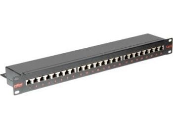 ROLINE Cat.6/Class E 19" Patch Panel, 24 Ports, STP black, Sort, Metall