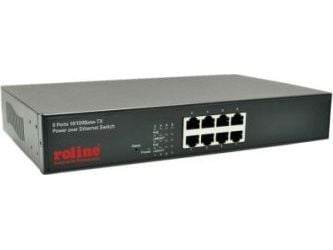 ROLINE PoE Fast Ethernet Switch, 130 W, 8 Ports aaa, 10,100 Mbit/s, Cat. 5 UTP/STP, IEEE 802.3, IEEE 802.3af, IEEE 802.3u, IEEE 802.3x, Sort, 15,4 ...