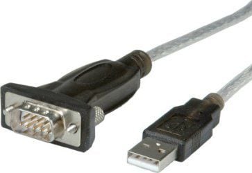 ROLINE 12021163, Harmaa, 1,8 m, USB A-tyyppi, DB-9, Uros, Uros