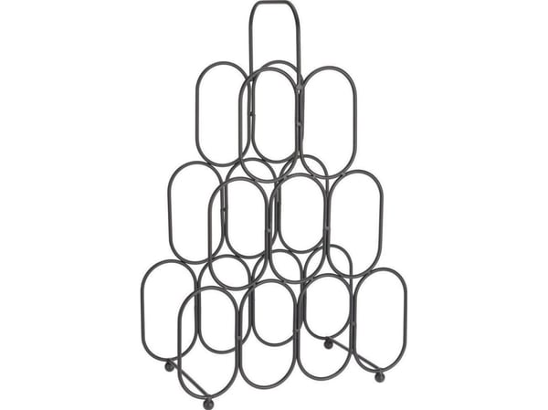 Home Styling Collection Vinhylle i svart metall WINE rack skap vinflaskehylle - 9 flasker