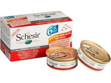 Schesir SCHESIR KOT 6x50g MULTIPAK kylling med and i saus