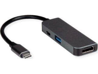 Kaapelisovitin USB3.2 Gen2 C - HDMI, 1x USB3.2 Gen1 A+C(PD), M/F+F+F+F