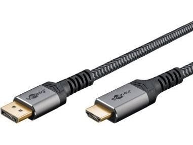 Goobay 65271, 5 m, DisplayPort, HDMI, Hankjønn, Hankjønn, Grå