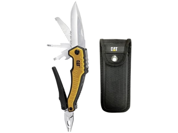CAT 980381LG multiverktyg med 9 funktioner – tång, kniv, såg, fil och mer