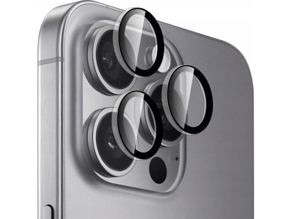 PURO PUSDGLPIPHONE16PTR, Apple, iPhone 16 Pro, iPhone 16 Pro Max, Slagbestandig, Knusesikker, Svart, Gjennomsiktig, 3 stykker